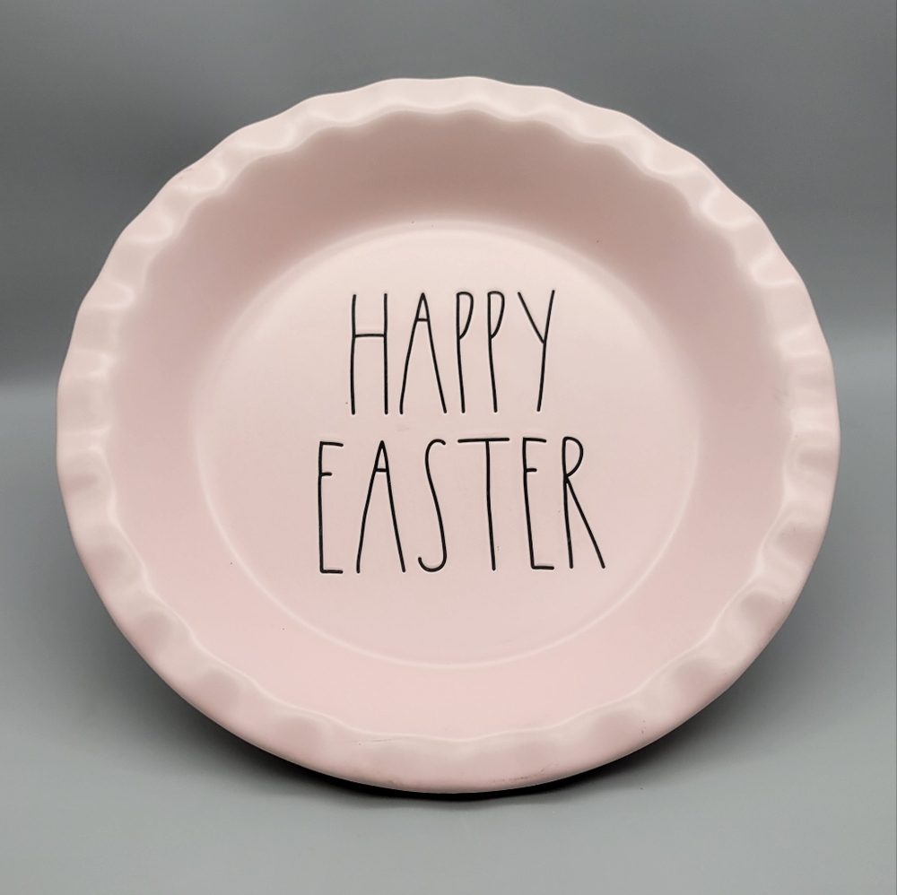 Rae Dunn Artesian By Magenta 10" Deep Dish Pie Baker Pastel Pink Happy Easter